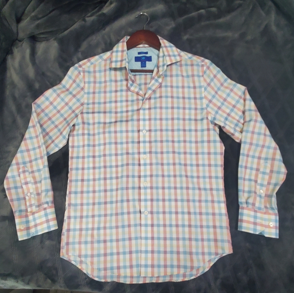 EGARA Slim fit Non-Iron Pastel Checkered Button Down Shirt